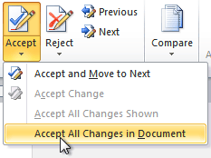 Accepting all changes