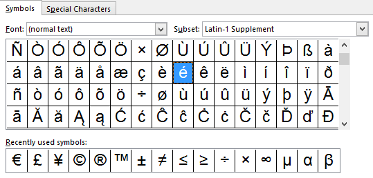 Screenshot of Word 2013