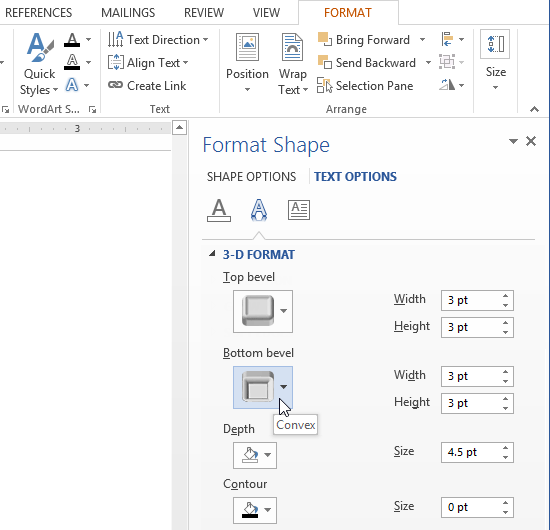 Screenshot of Word 2013