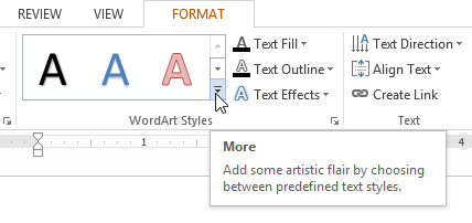 Screenshot of Word 2013