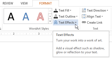 Screenshot of Word 2013