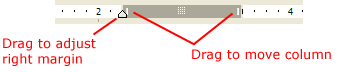 Adjust Columns using the Ruler