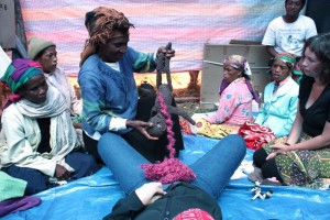 Woman teaching a midwife class