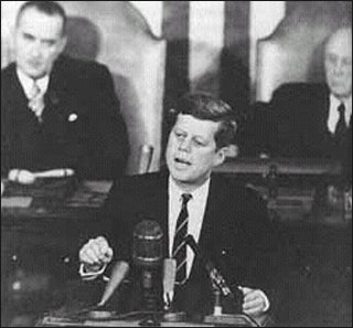 President Kennedy addresses the U.S. Congress.