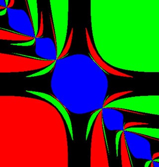 Colorful graphic with symmetry around a center point.