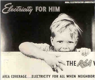 Poster with young boy and caption 'Electricity For Him.'