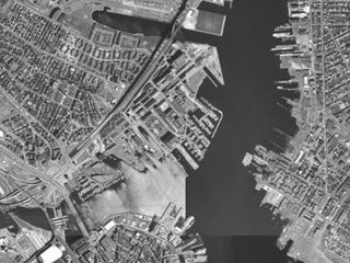 The Charlestown Navy Yard viewed from above.