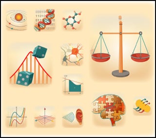 Illustrated icons of graphs, neurons, and molecules, representing the themes of the Concept Vignette videos.