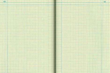 blank engineering notebook opened to page 62,63.