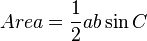 Area=\frac{1}{2}ab \sin C