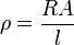 \rho = \frac{RA}{l} \,\!