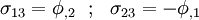 
 {
 \sigma_{13} = \phi_{,2} ~~;~~ \sigma_{23} = -\phi_{,1} 
 }
