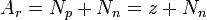 A_r = N_p + N_n = z + N_n