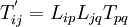 
T^{'}_{ij} = L_{ip} L_{jq} T_{pq}
