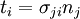 t_i= \sigma_{ji} n_j