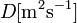 \ D [\text{m}^2\text{s}^{-1}]