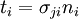 t_i= \sigma_{ji} n_i