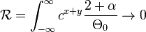  \mathcal{R}=\int^{\infty}_{-\infty} c^{x+y} \frac{2+\alpha}{\Theta_0} \rightarrow 0