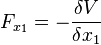 F_{x_1}=-\frac{\delta V}{\delta x_1}
