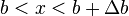 b < x < b+\Delta b