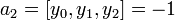 a_{2} = [y_{0},y_{1},y_{2}] = -1