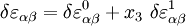 
\delta \varepsilon_{\alpha\beta} = 
\delta \varepsilon_{\alpha\beta}^0 + x_3~\delta \varepsilon_{\alpha\beta}^1
