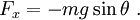
        F_x = - mg\sin\theta ~.
      