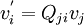 
v^{'}_i = Q_{ji} v_j
