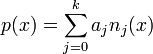  p(x) = \sum_{j=0}^{k}a_{j}n_{j}(x)
