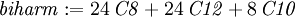 
\mathit{biharm} := 24\,\mathit{C8} + 24\,\mathit{C12} + 8\,\mathit{C10}

