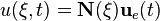 u(\xi,t)=\mathbf{N}(\xi)\mathbf{u}_e(t)
