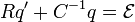 Rq' + C^{-1}q=\mathcal{E}\,\!