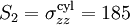 S_2 = \sigma_{zz}^{\text{cyl}} = 185