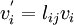 
 v^{'}_i = l_{ij} v_i
