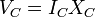  V_C = I_C X_C\,\!